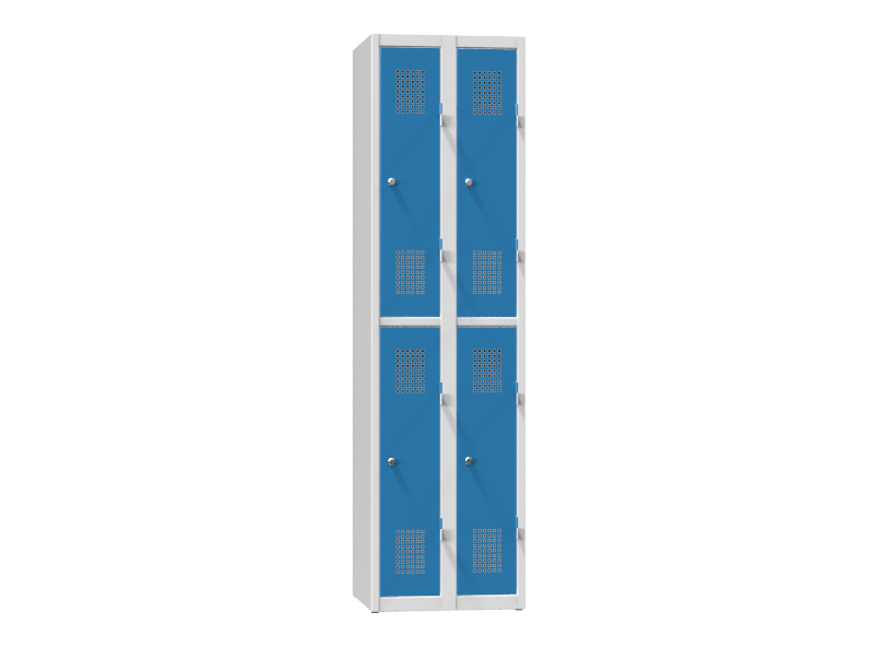 Kovová šatní skříň 4-box na soklu